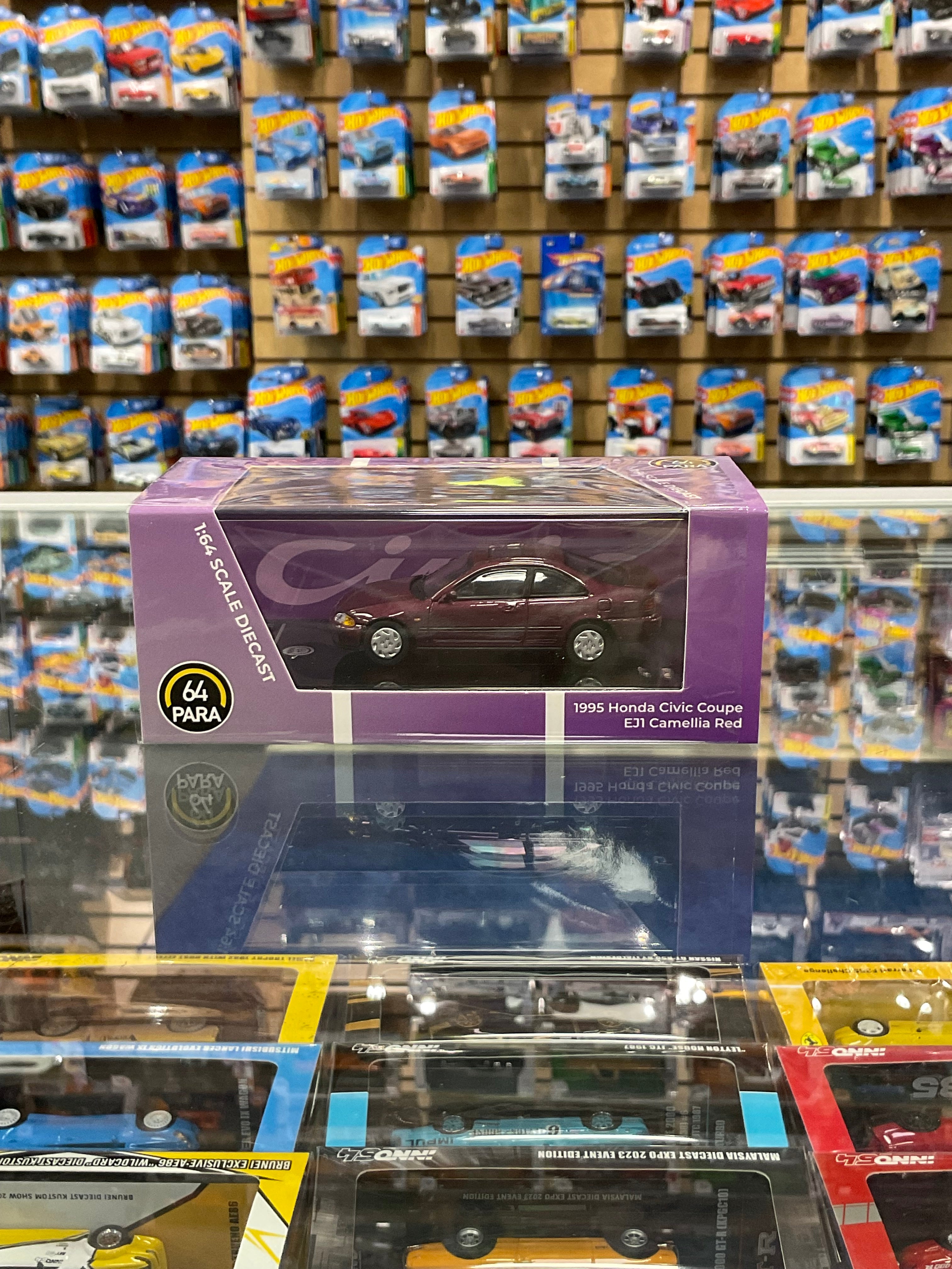 Modellino PARA64 1:64 Honda Civic Coupe EJ1 1995 - Colore Rosso Camelia/Viola