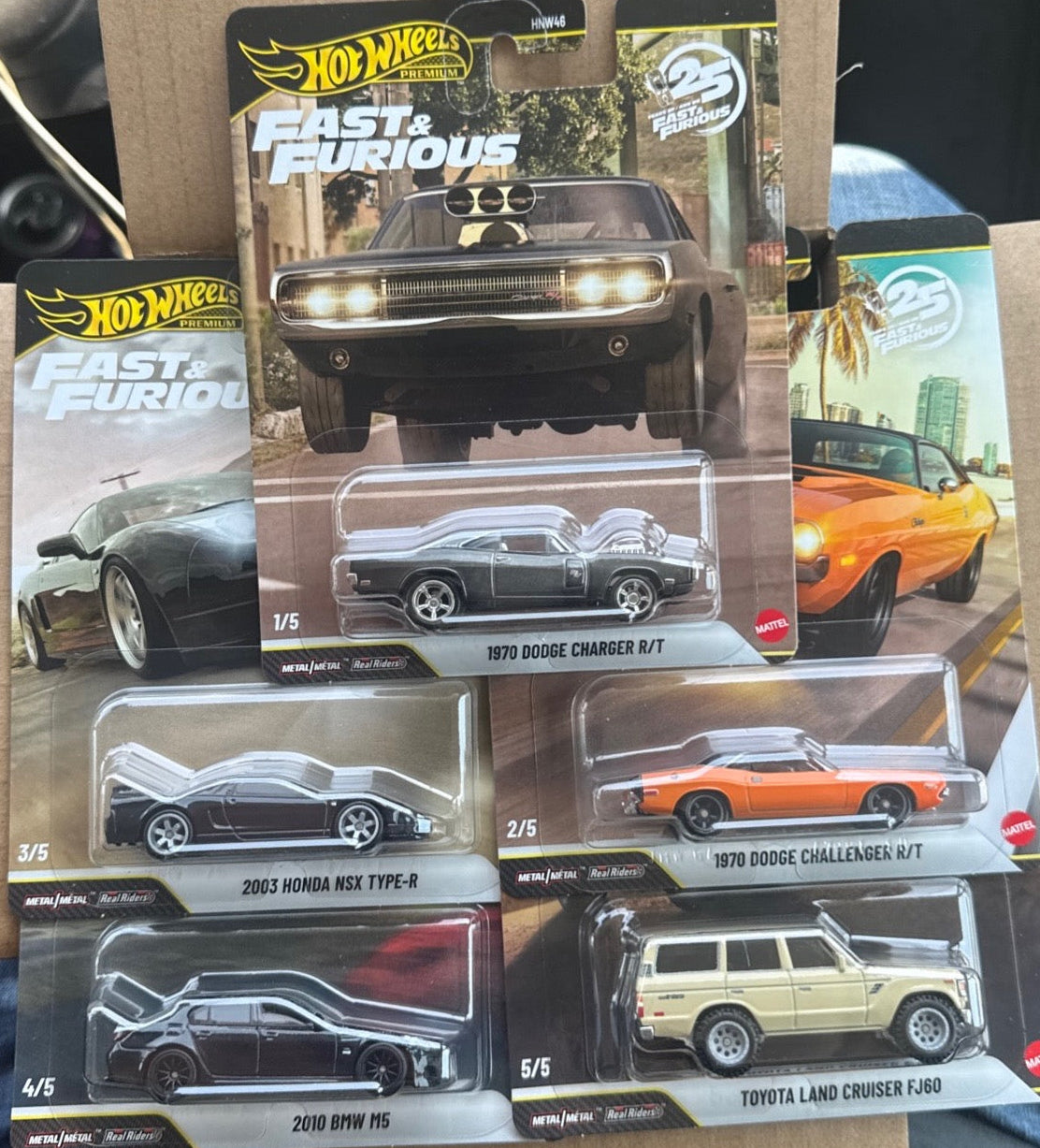 2026 Hot Wheels Premium Fast & Furious 5/5 Set 25 Anniversary