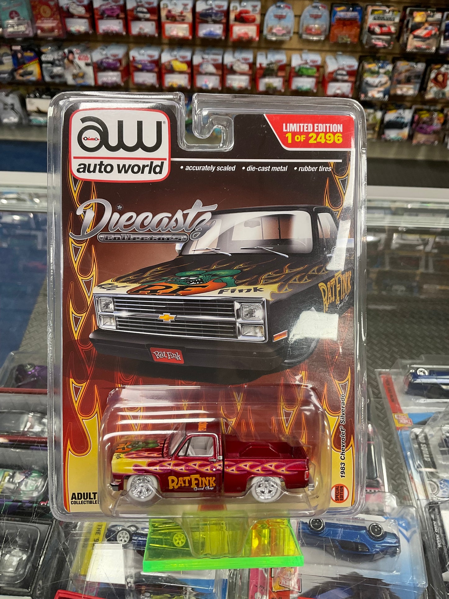 Autoworld Diecastz Exclusive 1983 Chevrolet Silverado Ratfink Chase and Regular