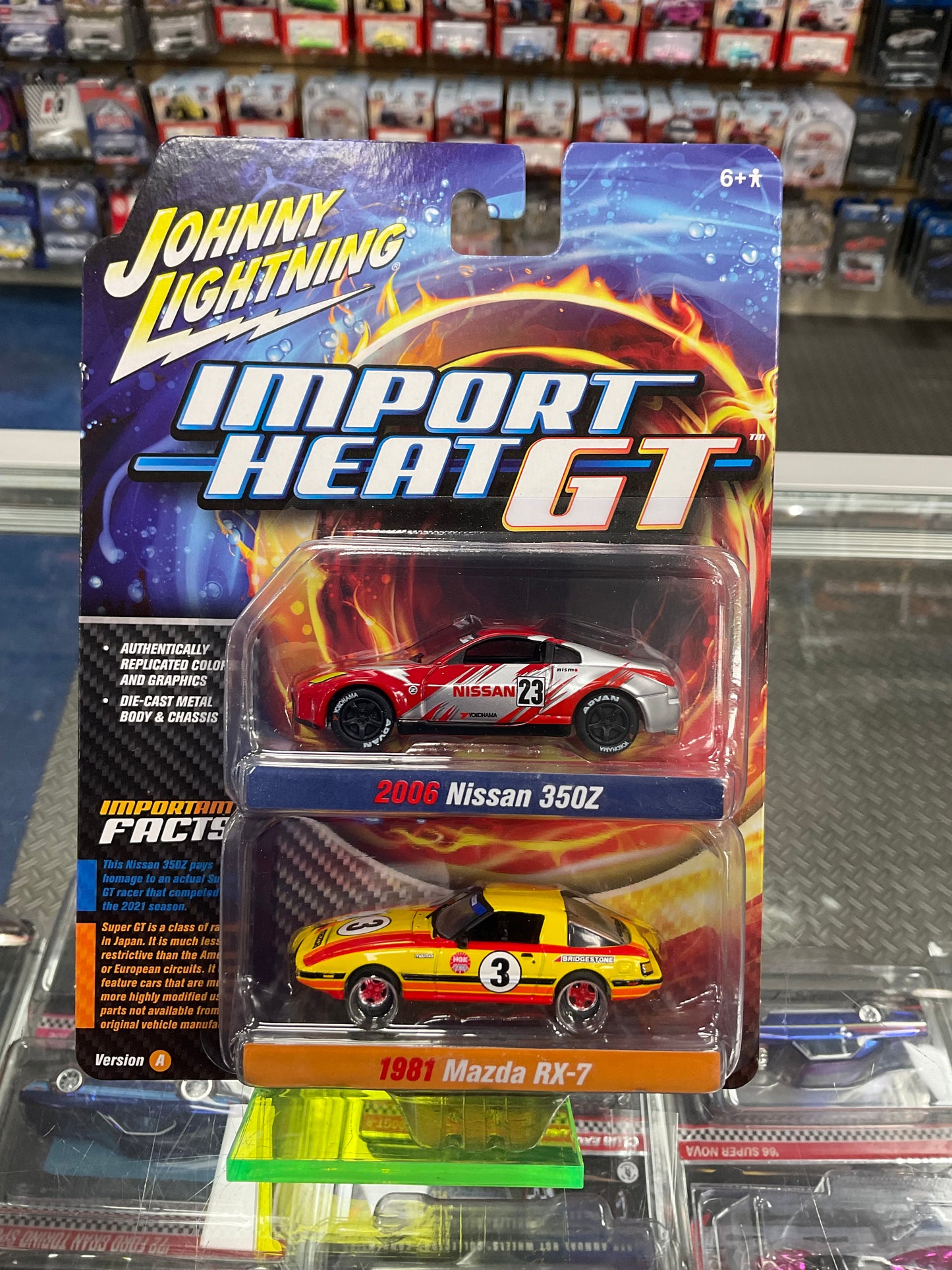 Johnny Lightning Import Heat GT 2 Pack 2006 Nissan 350Z and 1981 Mazda RX-7