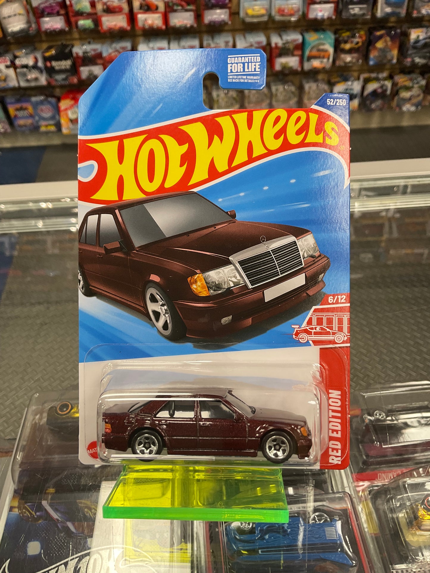 Hot Wheels Red Edition Set Of 3 F-Case Mercedes-Benz 500 E, 2020 Ford Mustang Shelby GT500, and 2020 Ram 1500 Rebel