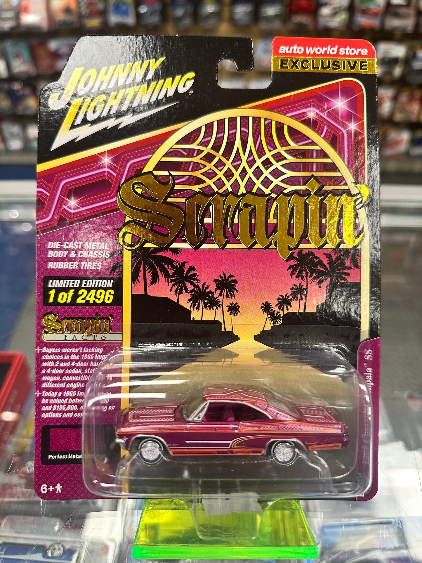Johnny Lightning Scrapin' 1965 Chevrolet Impala SS Perfect Metallic Purple Auto World Store Exclusive