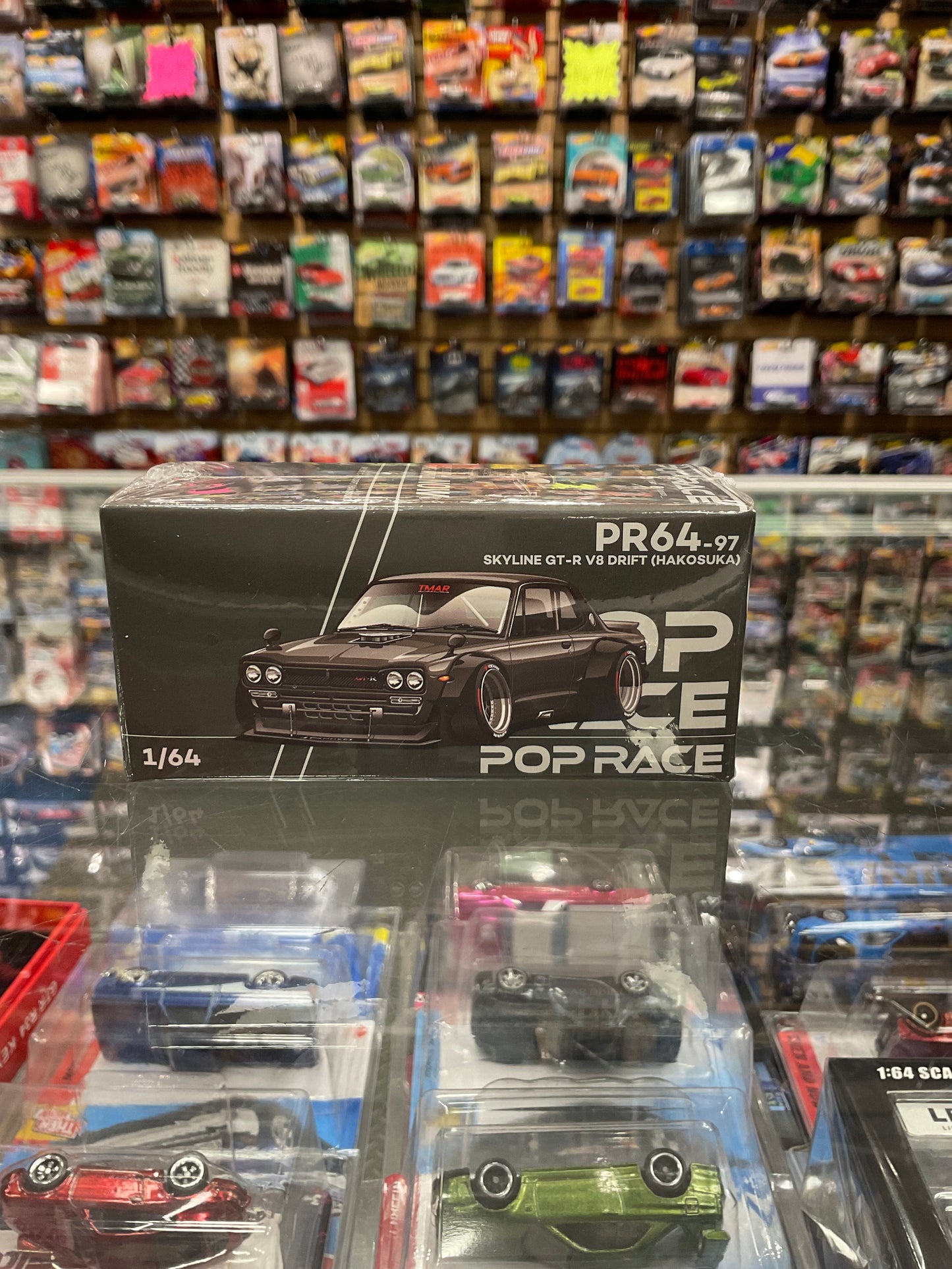 Pop Race PR64-97 Skyline GT-R V8 Drift (Hakosuka) Dark Chrome