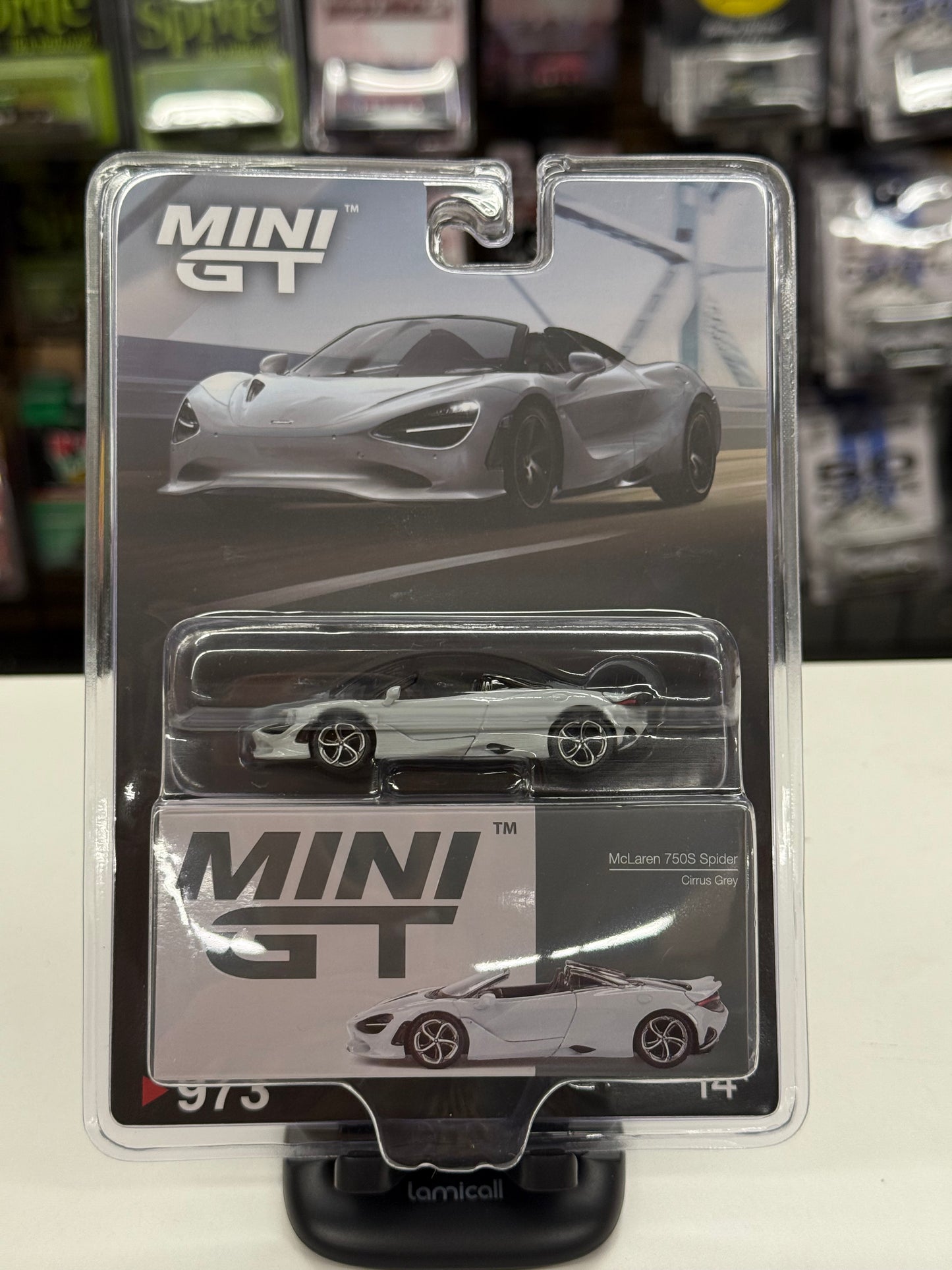 Mini GT 973 McLaren 750S Spider Cirrus Grey