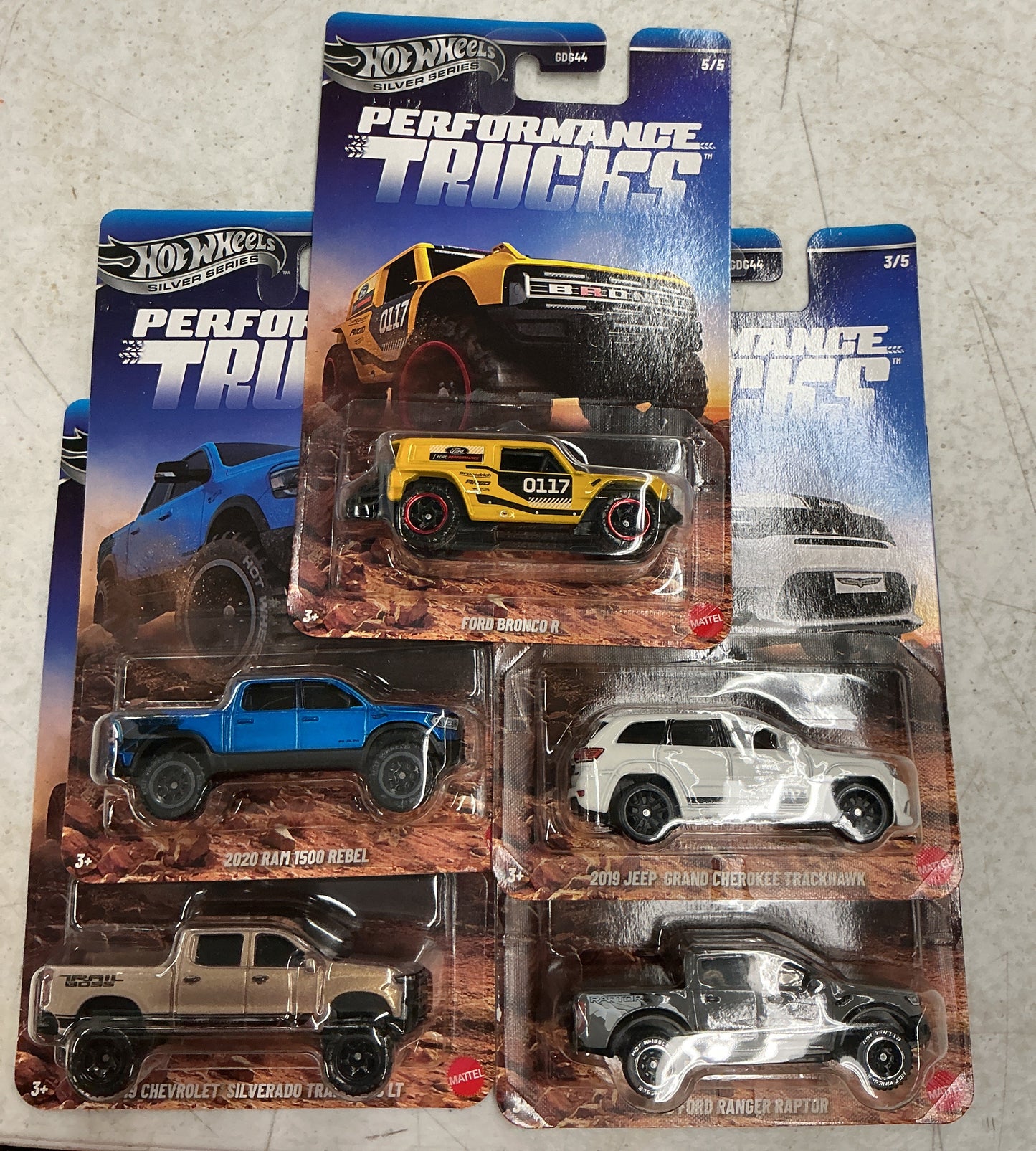 2025 hot wheels silver series PERFORMANCE TRUCKS Set of 5