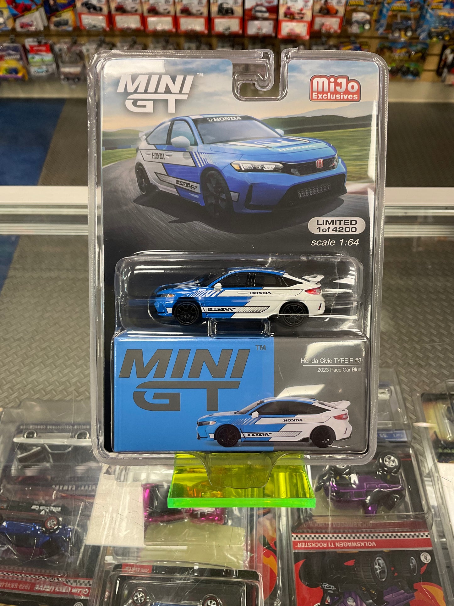 Mini GT 753 Honda Civic TYPE R #3 2023 Pace Car Blue