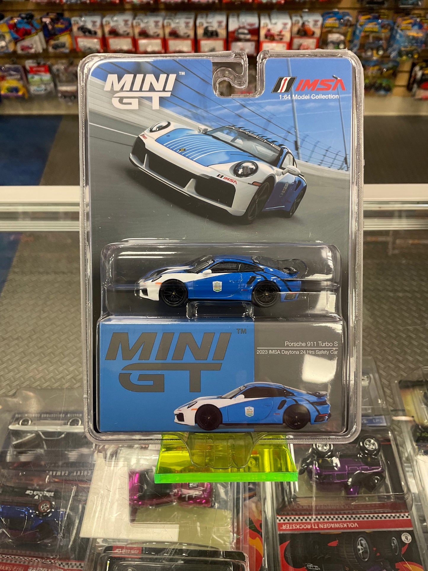 Mini GT 735 Porsche 911 Turbo S 2023 IMSA Daytona 24 Hrs Safety Car