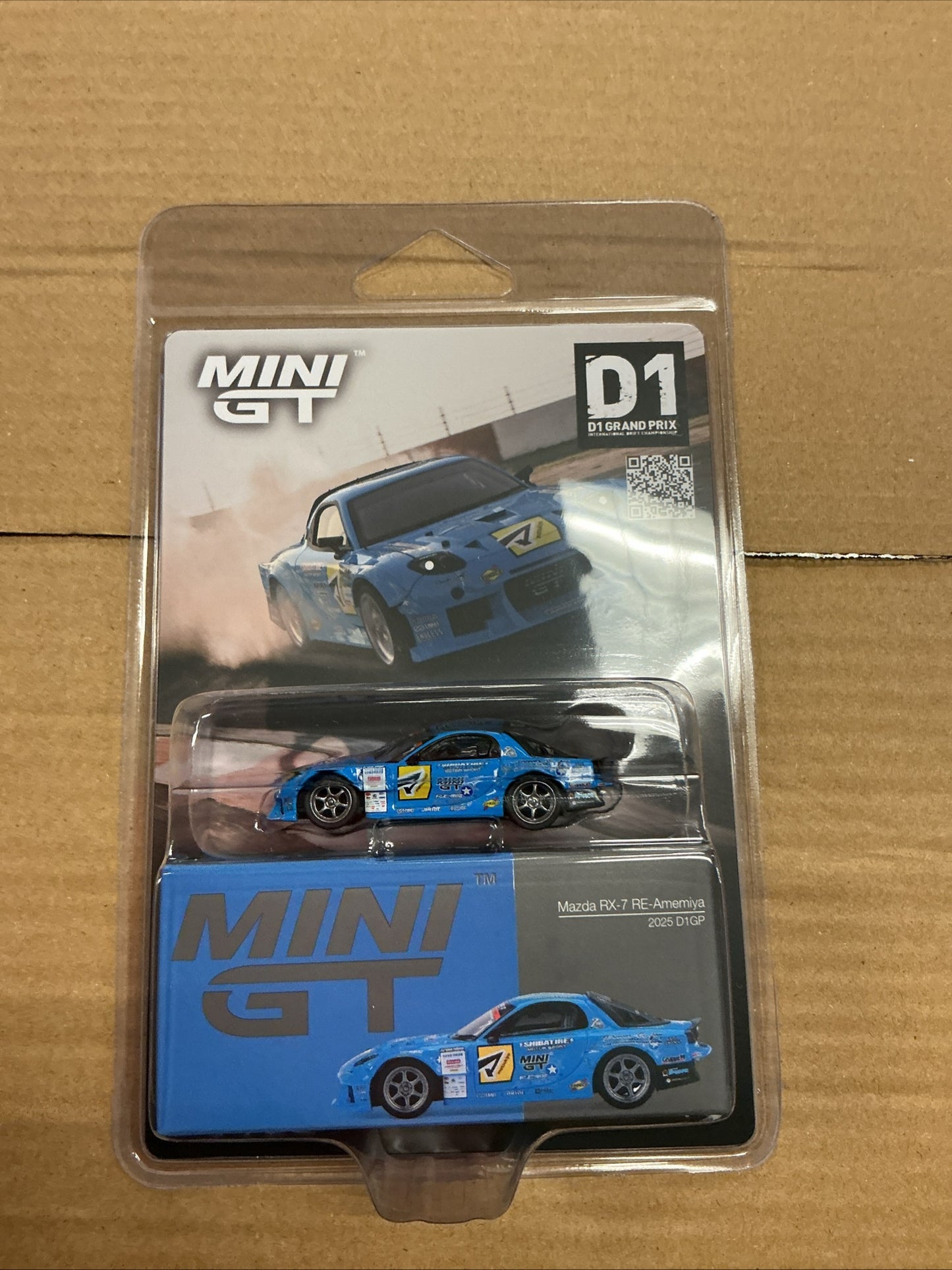 Mini GT Mazda RX-7 RE-Amemiya 2025 D1GP – Blue #1195