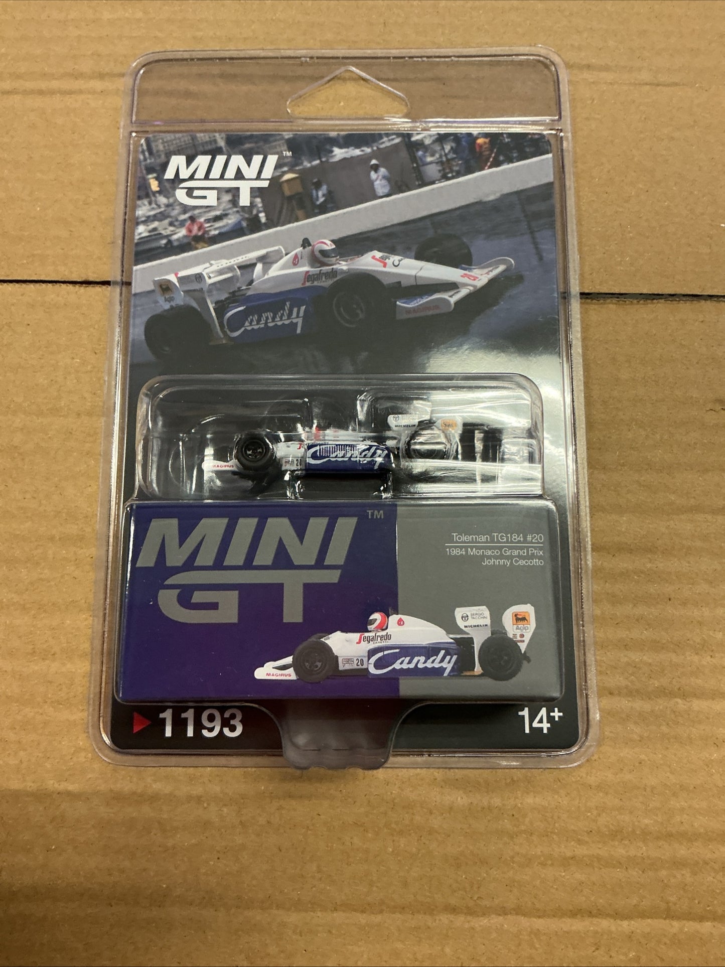 Mini GT Toleman TG184 #20 Johnny Cecotto 1984 Monaco Grand Prix #1193