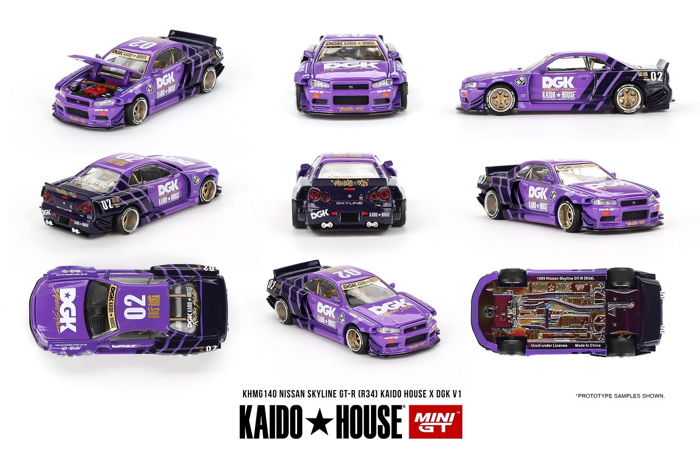 Kaido House x DGK Limited Edition Model | NISSAN SKYLINE GT-R (R34) V1 (#KHMG140)