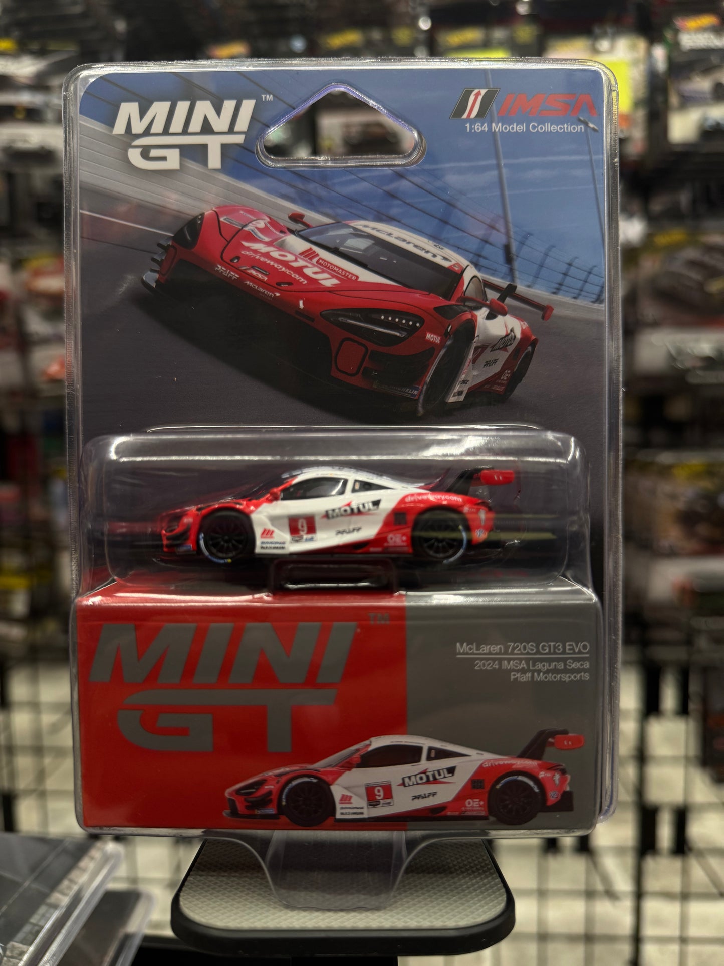 Mini GT 993 McLaren 720S GT3 EVO 2024 IMSA Laguna Seca Pfaff Motorsport