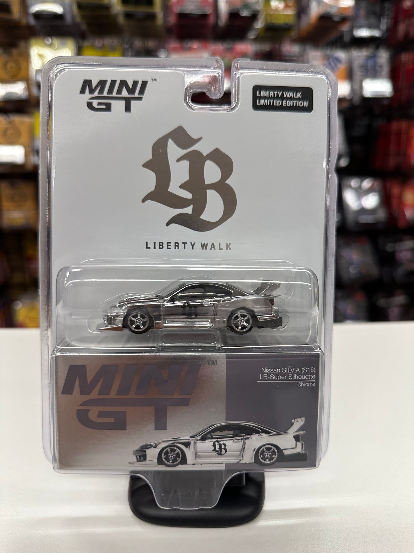 Mini GT 1014 Nissan Silvia (S15) LB- Super Silhouette Chrome
