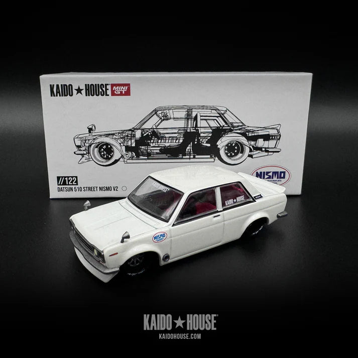 Kaido House 122 Datsun 510 Street Nismo v2 White – Diecastz Kaido House 122 Datsun 510 Street Nismo v2 White – Diecastz