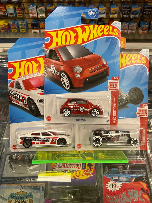 Hot wheels 2024 red edition set 1 of 3 cars