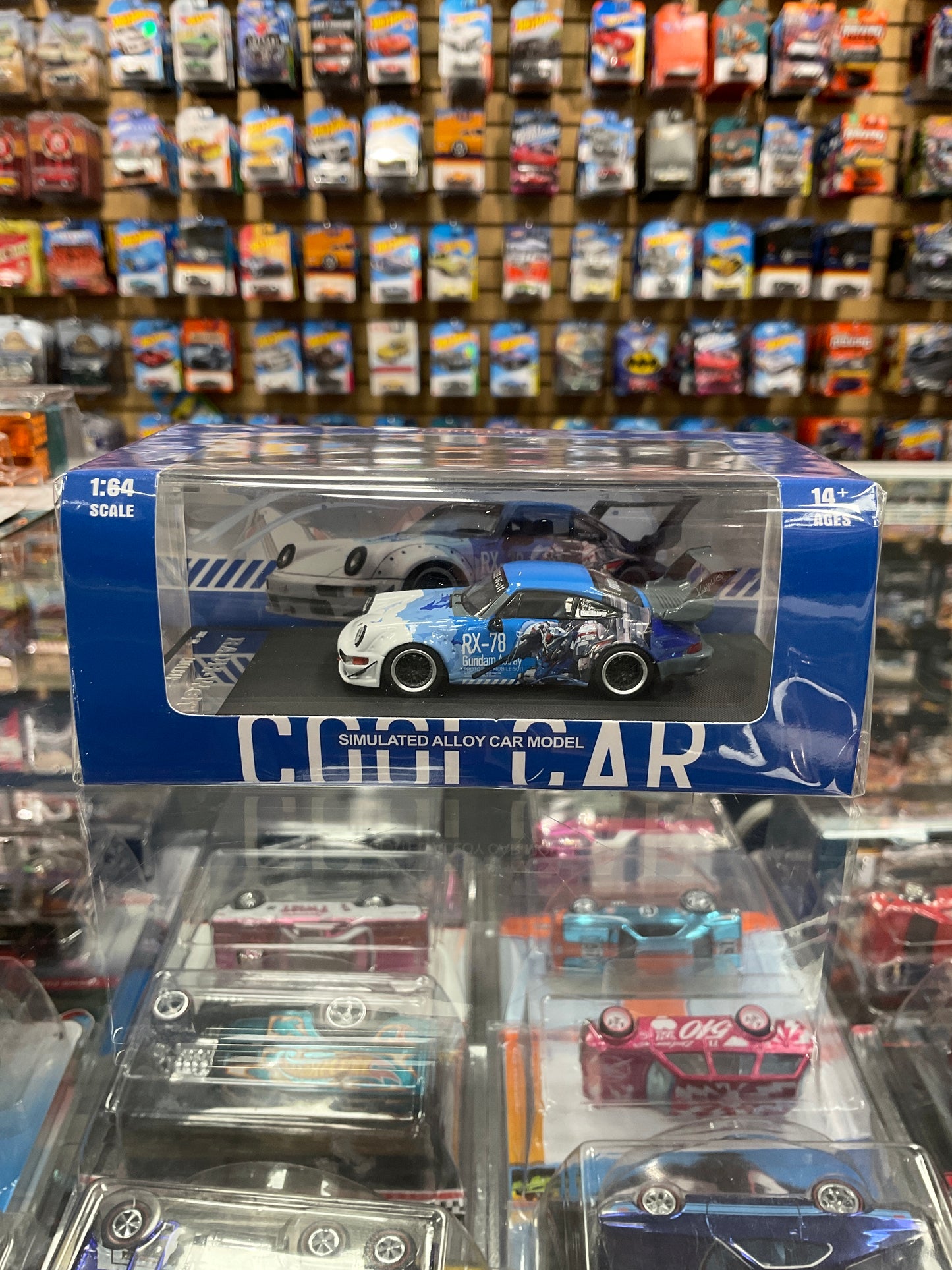 Cool Car RWB Gundam Blue Porsche 1:64