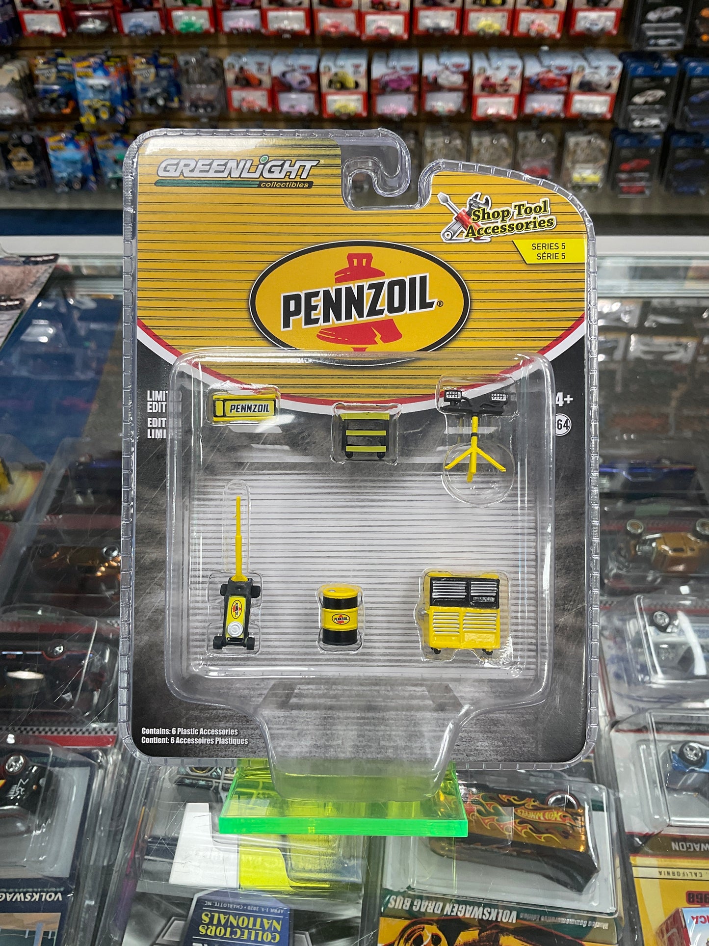Greenlight shop tool accessories Pennzoil 1:64 scale (Yellow)