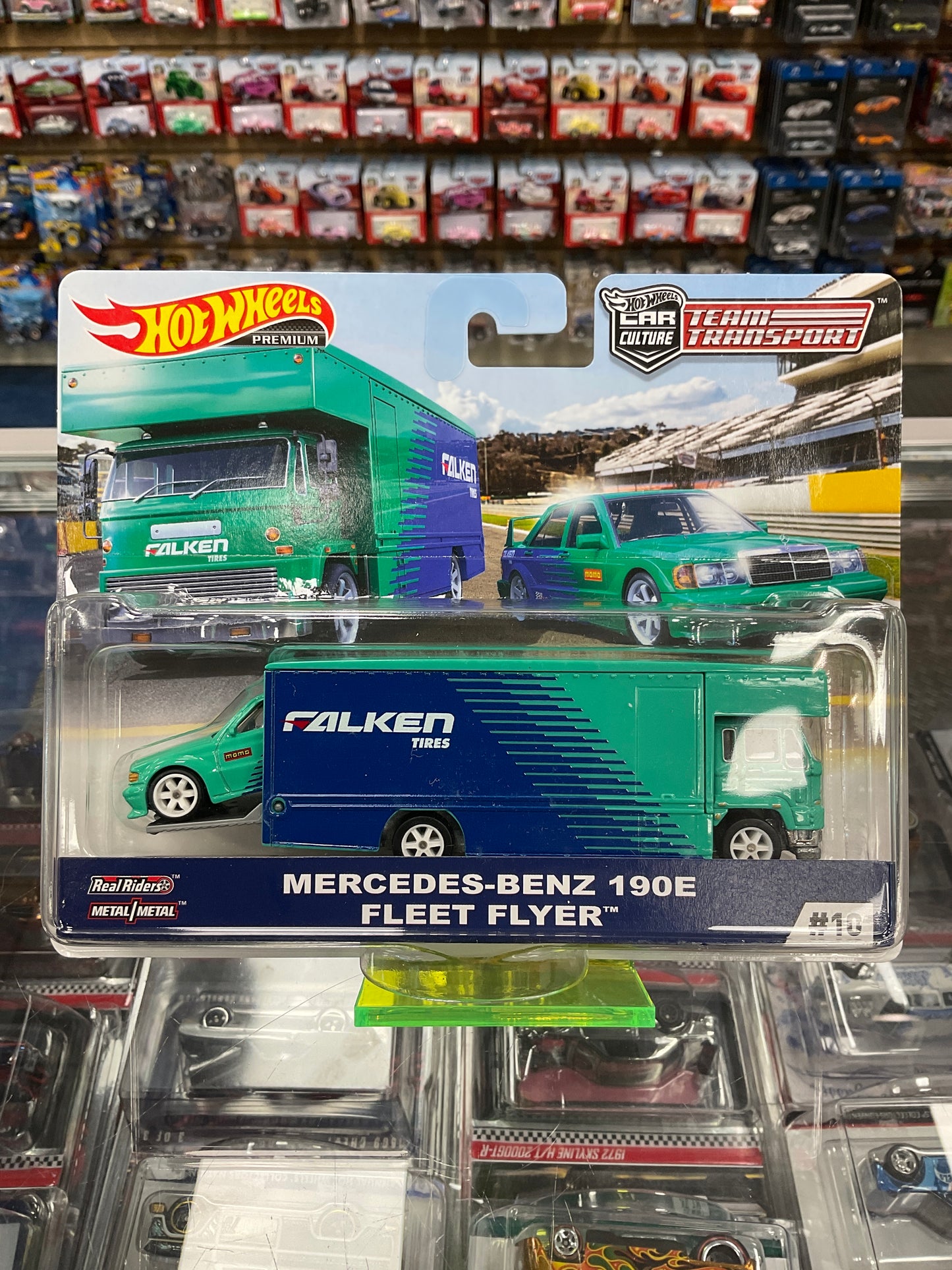 Hot wheels team transport #10 Mercedes-Benz 190E Fleet Flyer Falken tires