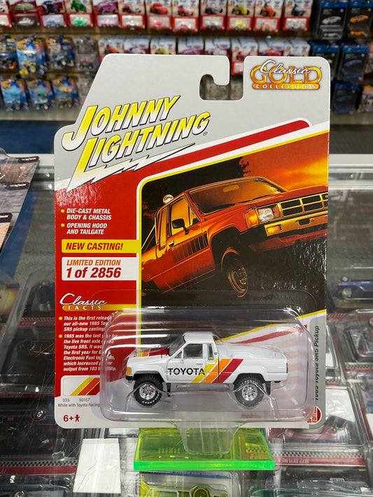 Johnny Lightning 1985 Toyota SR5 Pickup white with Toyota Racing Livery Hobby Exclusive