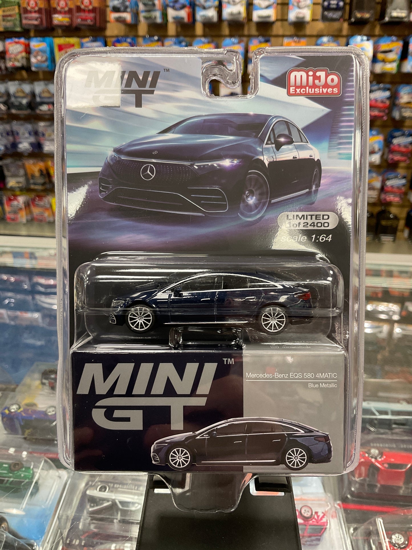 MiniGT 559 Mercedes-Benz EQS 580 4Matic Blue Metallic