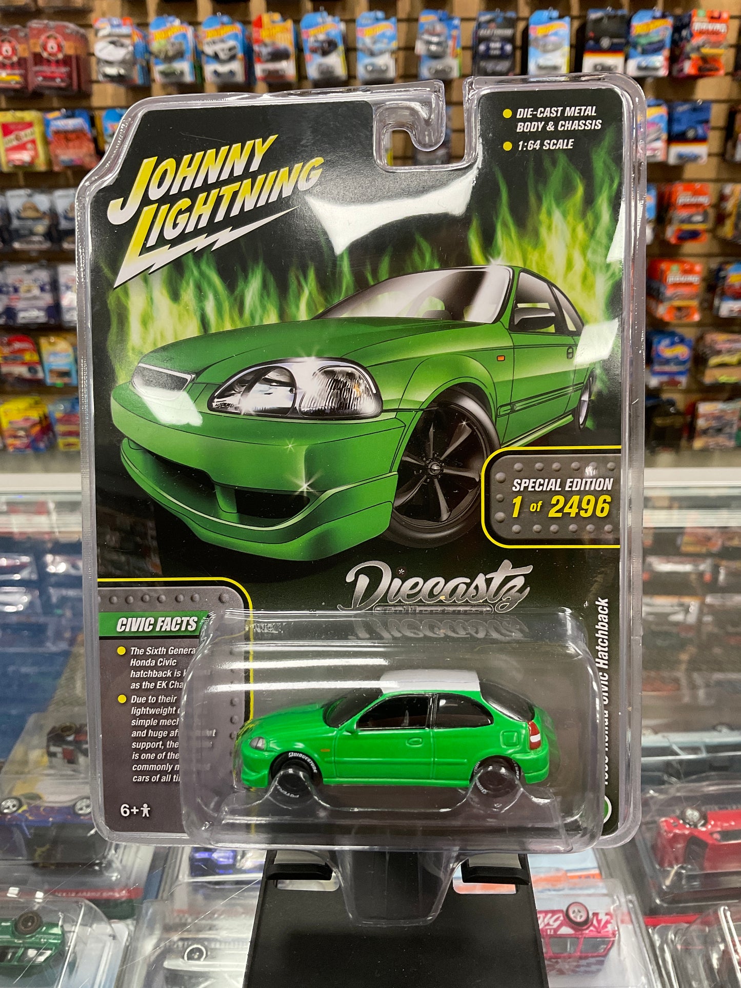 Johnny Lightning DiecastZ Exclusive 1998 Honda Civic Hatchback Green