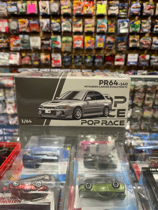 Pop Race PR64-140 Mitsubishi Lancer Evolution IV Silver Metallic