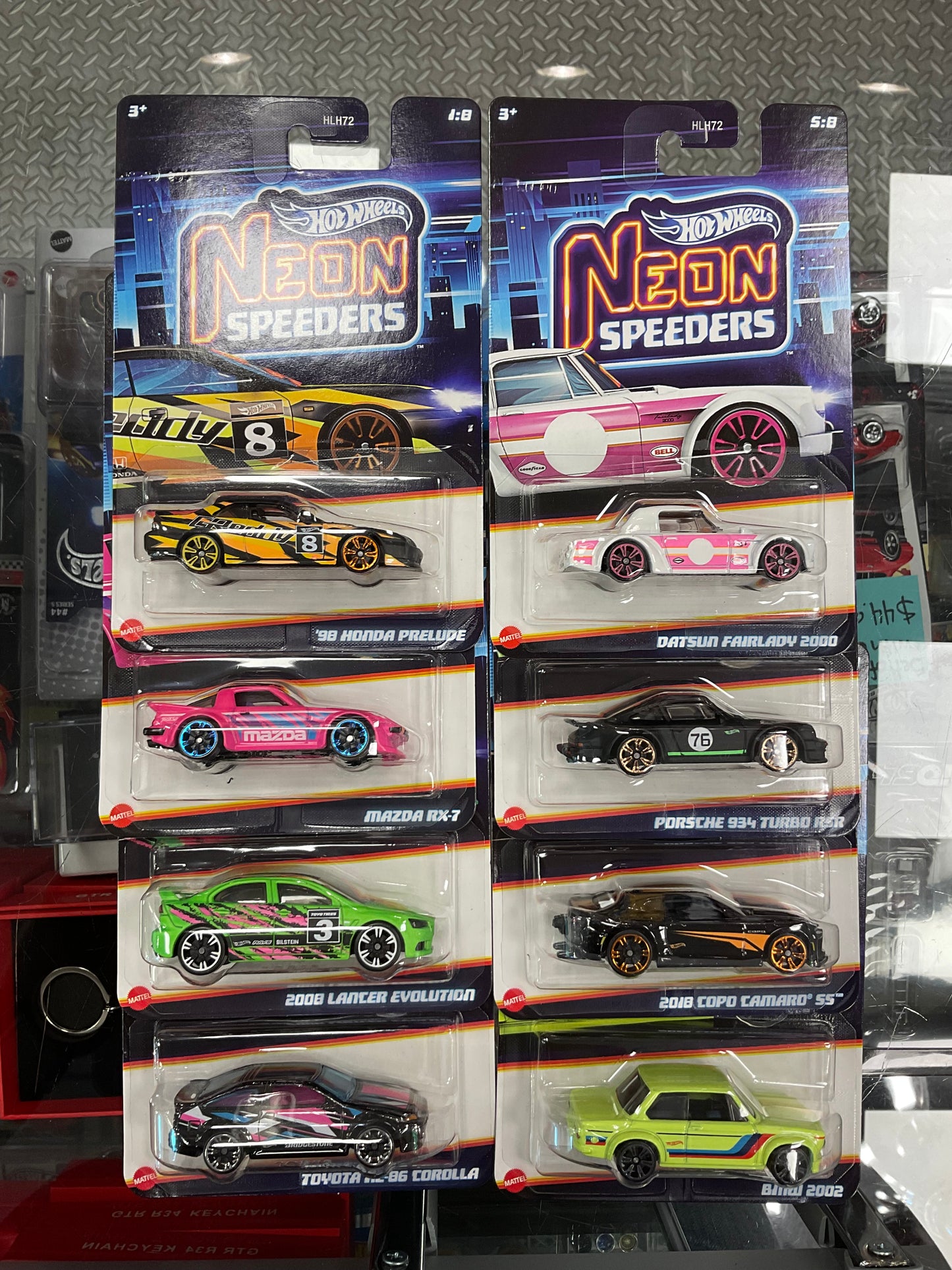 Hot Wheels Neon Speeders Set of 8 956E