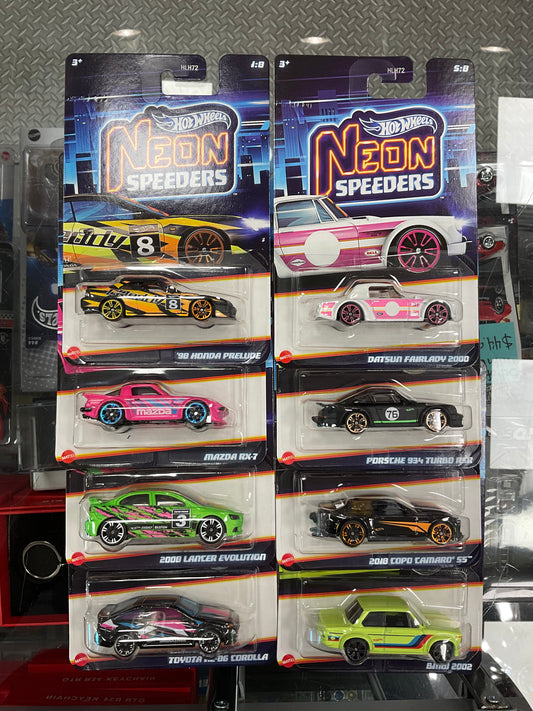 Hot Wheels Neon Speeders Set of 8 956E