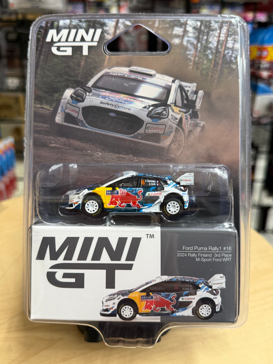 Mini GT 1074 Ford Puma Rally1 #16 2024 Rally Finland 3rd Place M-Sport Ford WRT
