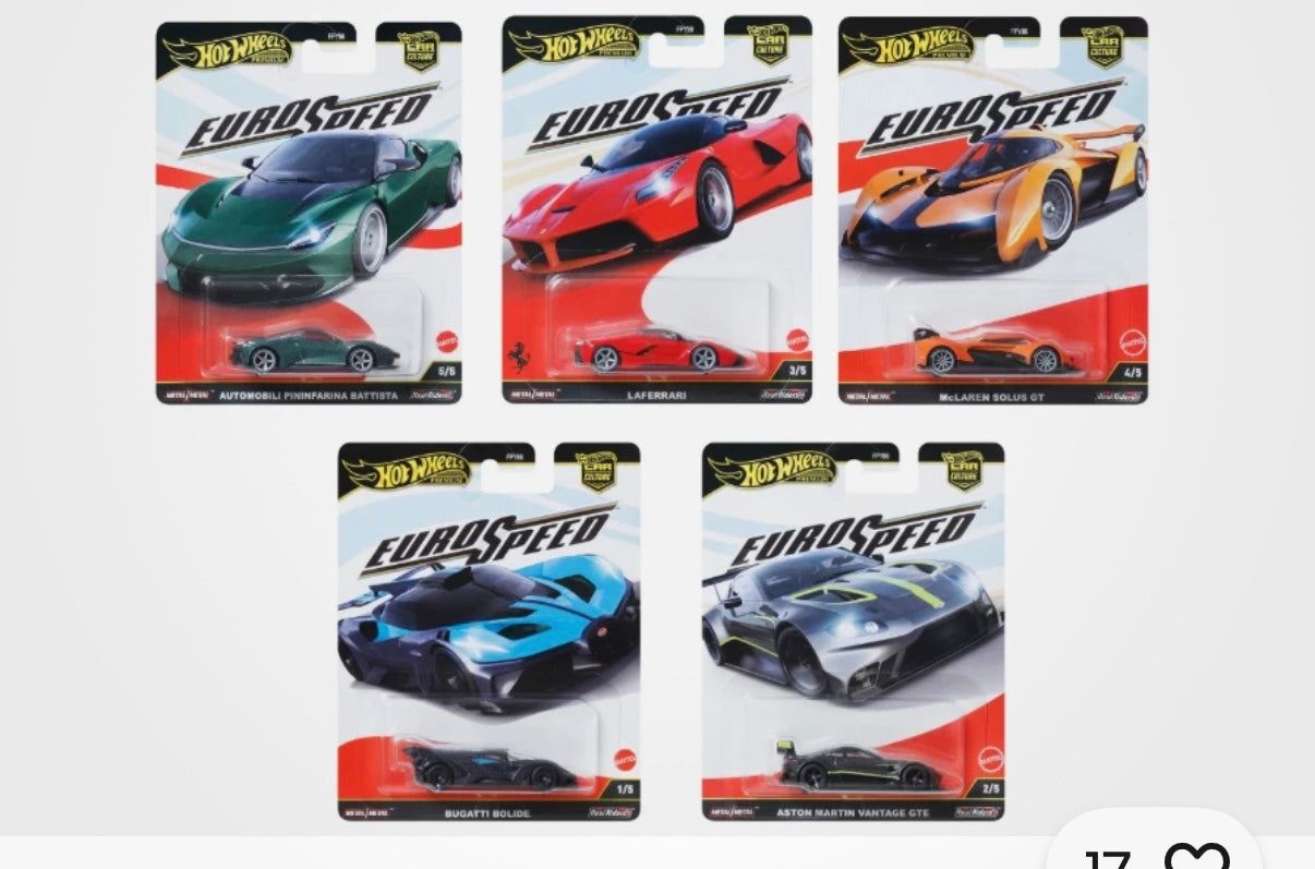 2025 Hot Wheels Euro speed set of 5 from L