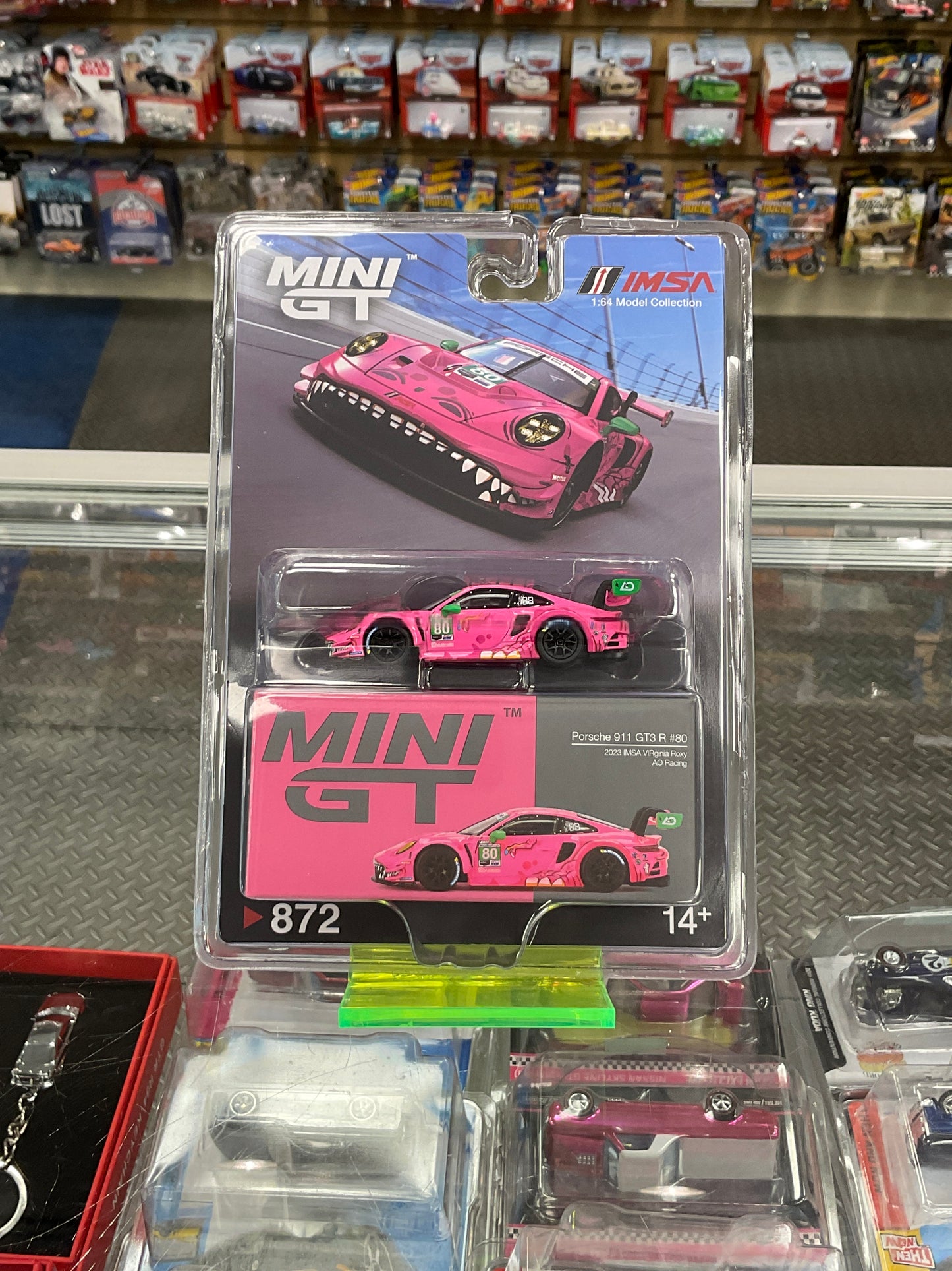 Mini GT 872 Porsche 911 GT3 R #80 AO Racing 2023 IMSA Roxy