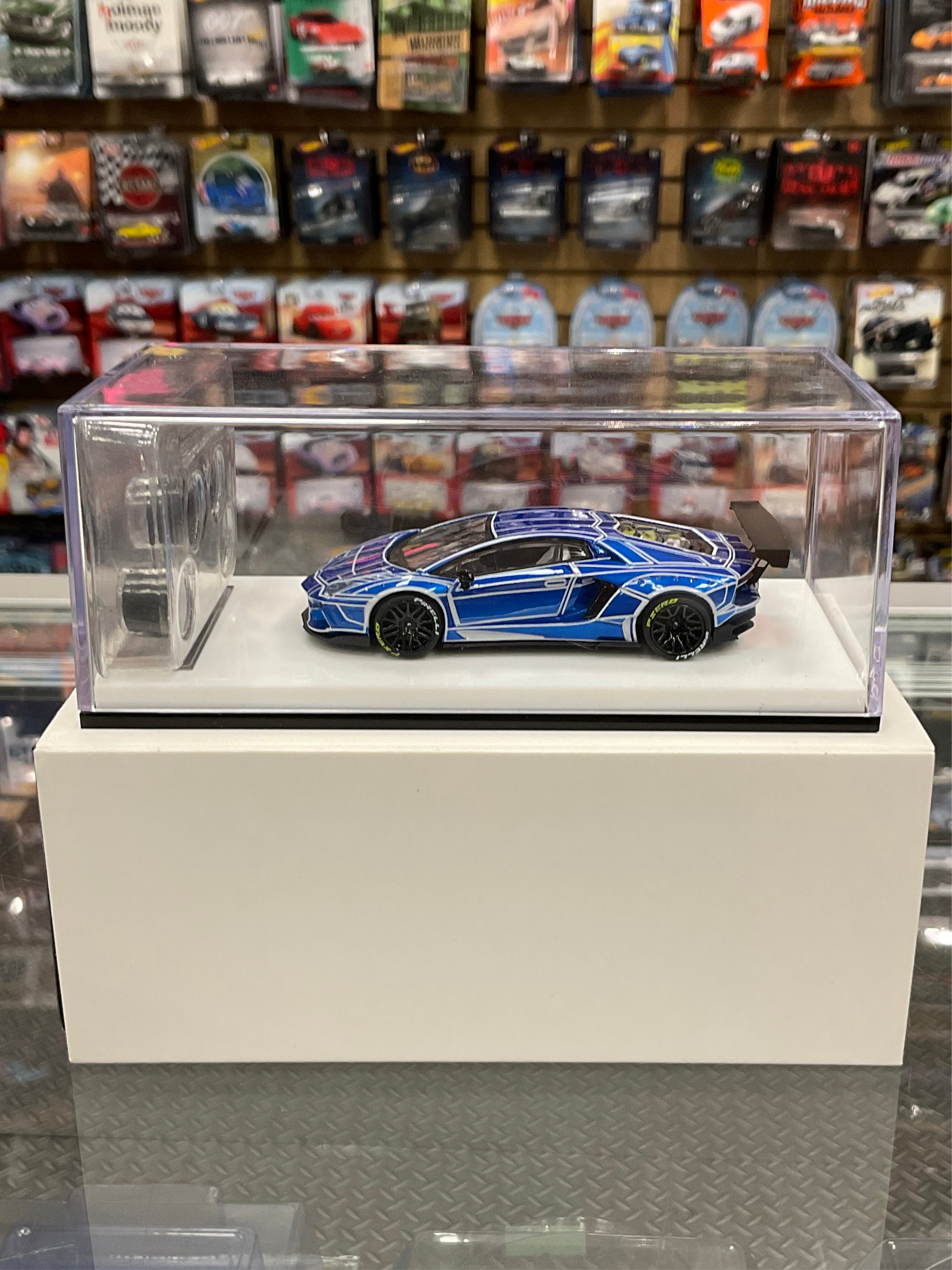 KingModel LBWK Performance Lamborghini Aventador Chrome Blue – Diecastz