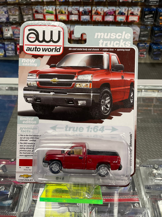 Auto World Muscle Trucks 2003 Chevy Silverado Victory Red