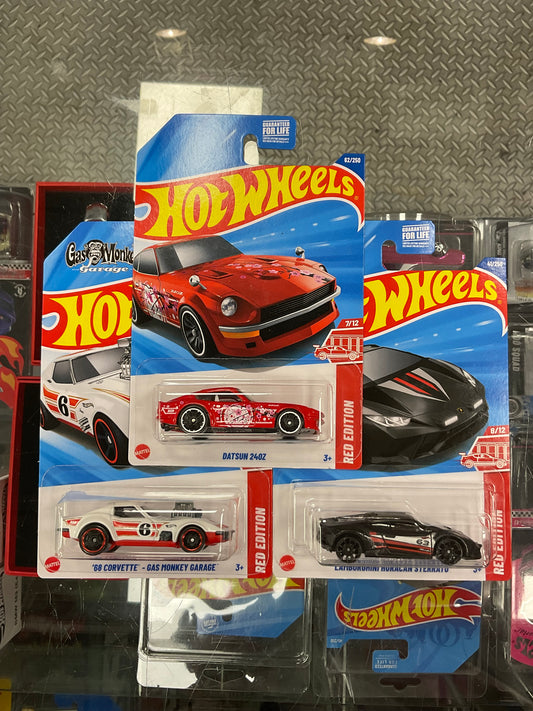 Hot Wheels Red Edition Set of 3 J case