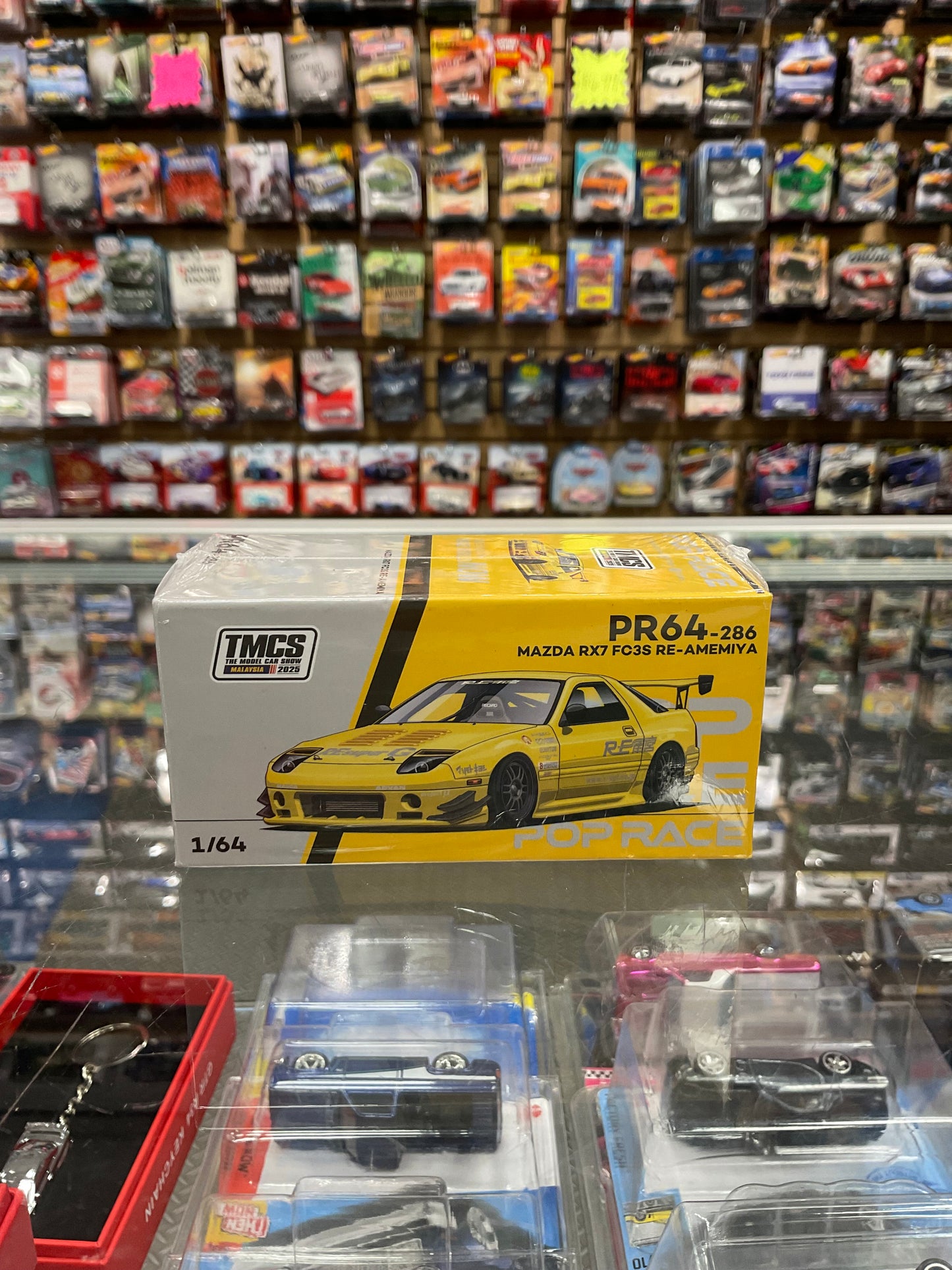 Set of 2 Pop Race PR64-208 Pandem Civic EG6 Dark Chrome and Pop Race PR64-286 Mazda RX-7 FC3S RE-Amemiya Yellow