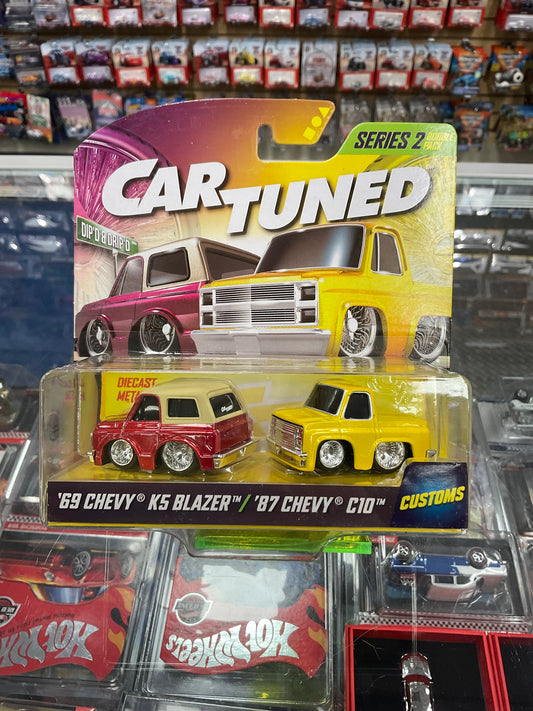 Car Tuned Customs 2 Pack - ‘69 Chevy K5 Blazer / ‘87 Chevy C10