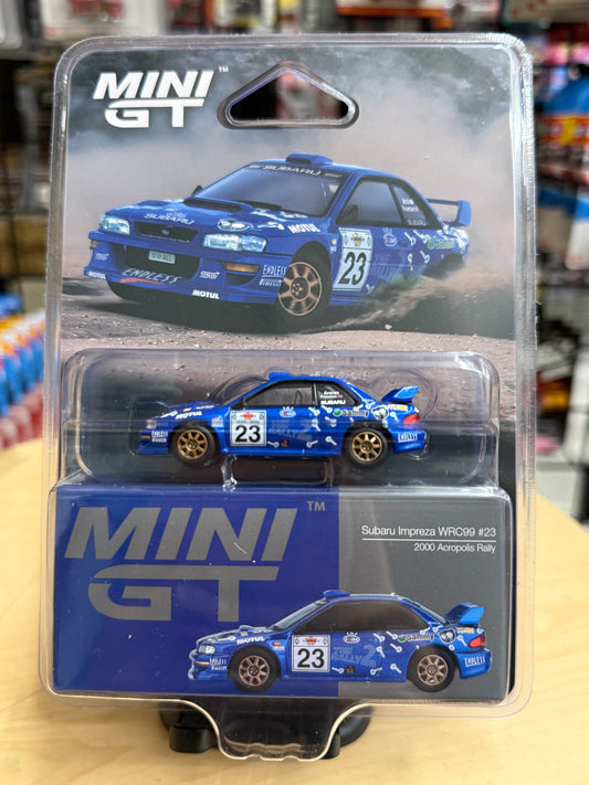 Mini GT 1078 Suburu Impreza WRC99 #23 2000 Acropolis Rally