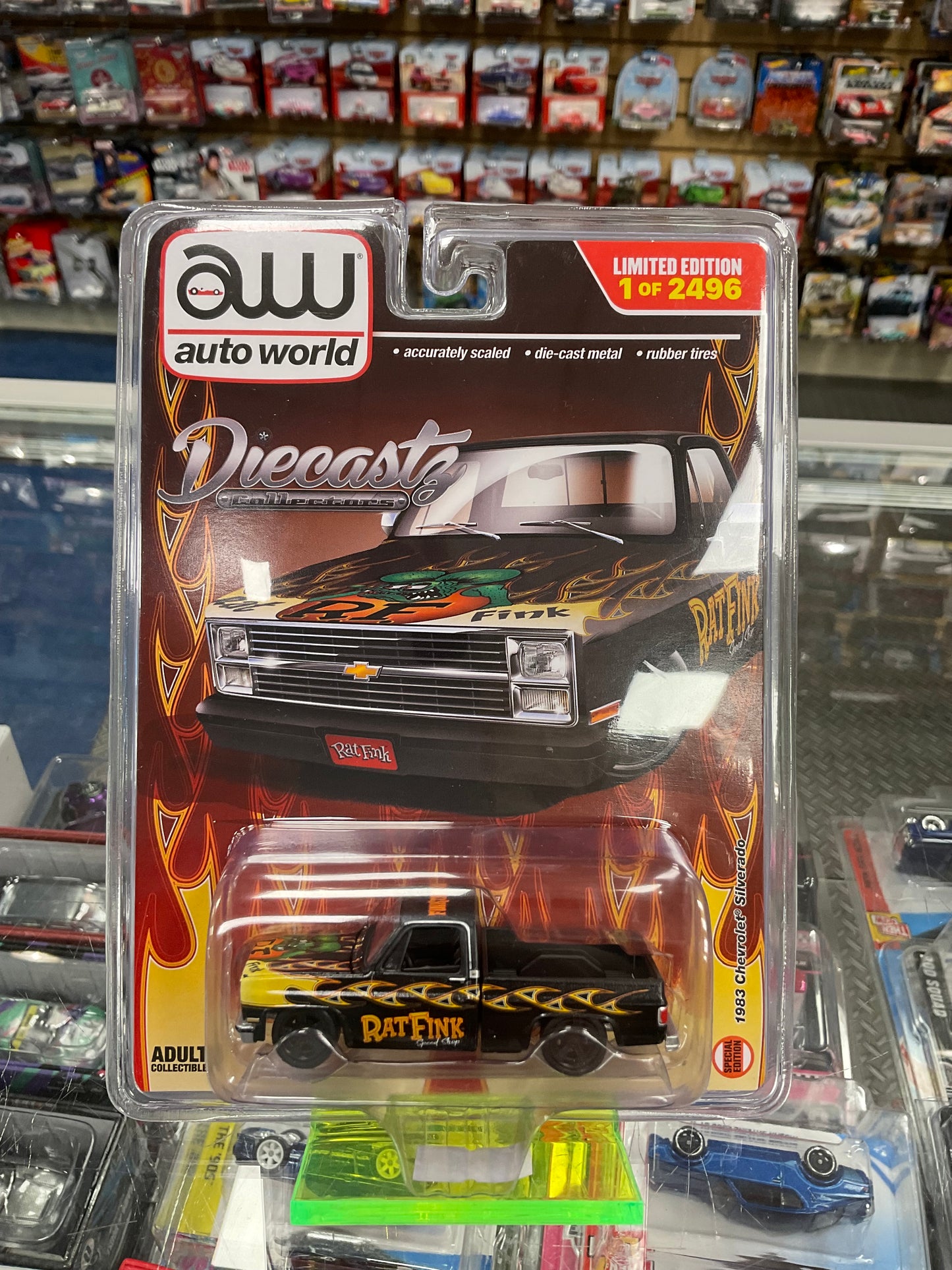 Autoworld Diecastz Exclusive 1983 Chevrolet Silverado Ratfink Chase and Regular