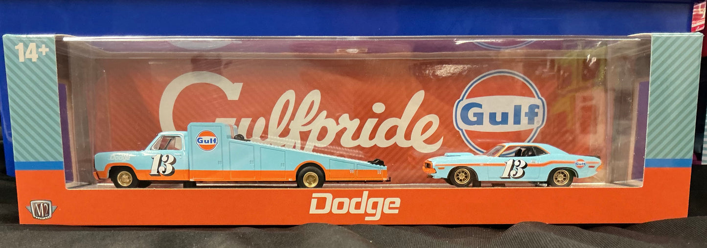 M2 Hauler 1974 Dodge Truck & 1970 Dodge Challenger T/A Gulf Pride R99