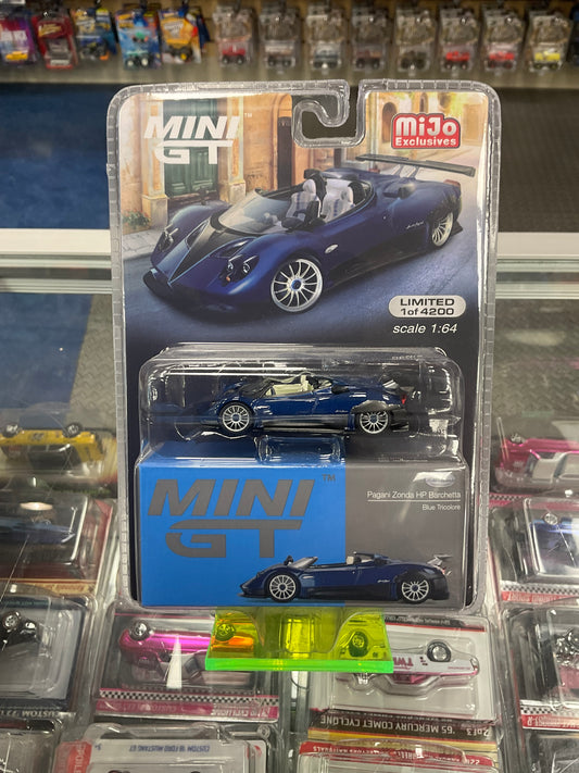 MiniGT 370 Pagani Zonda HP Barchetta Blue Tricolore