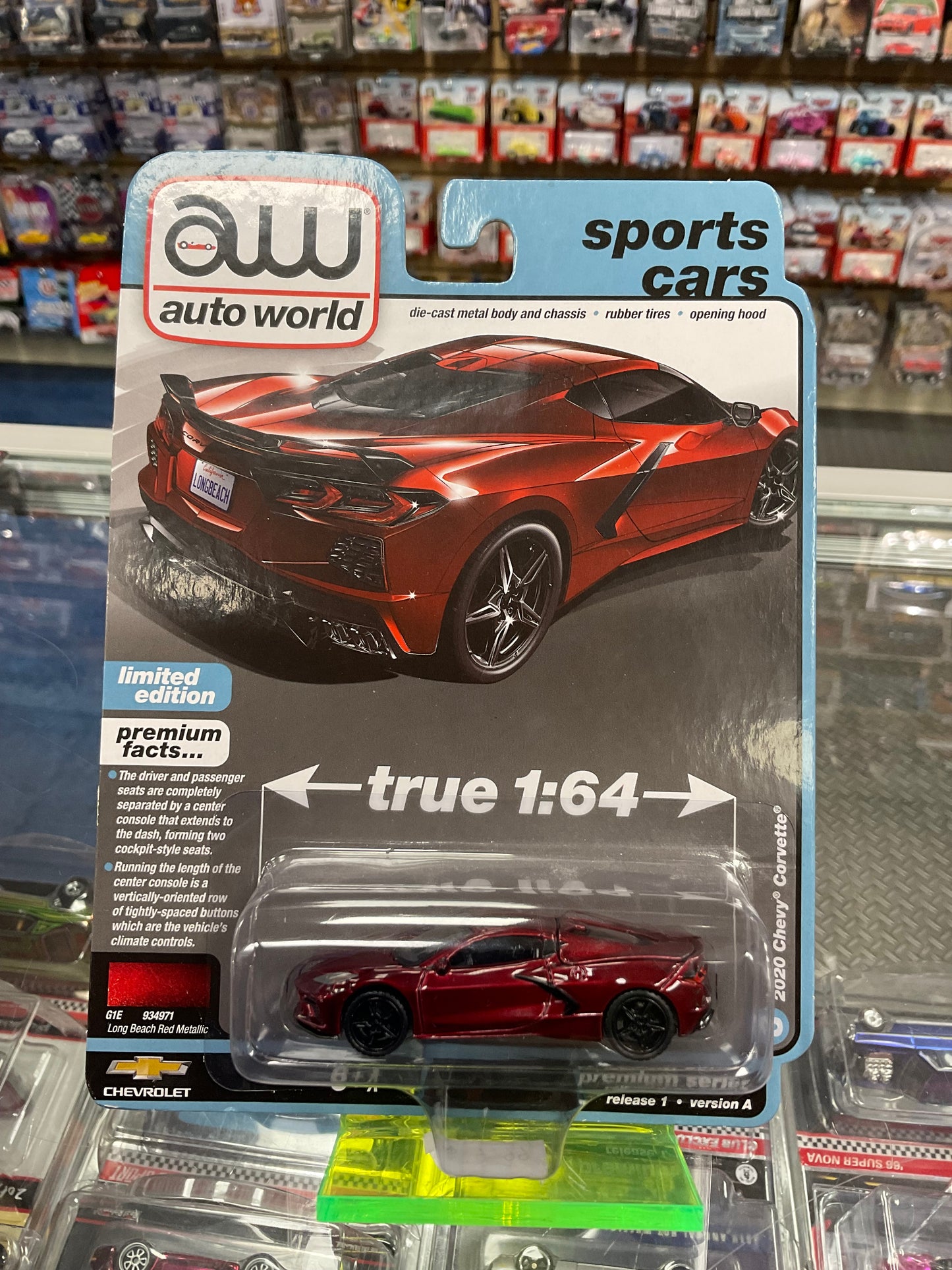 Auto World Sports Cars 2020 Chevy Corvette Long Beach Red Metallic