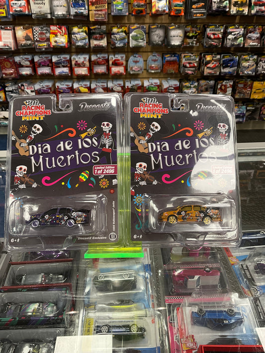 Racing Champions Diecastz Exclusive Mint Dia de Los Muertos 1995 Volkswagen Jetta-Z Chase and Regular
