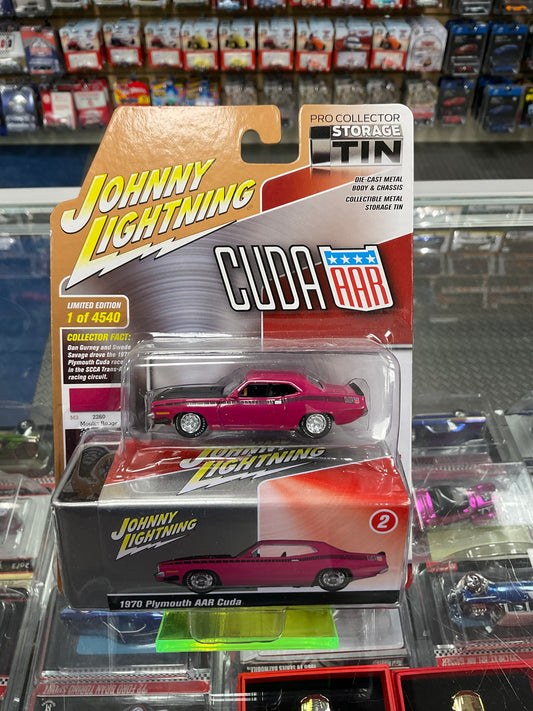 Johnny Lightning 1970 Plymouth AAR Cuda with Tin