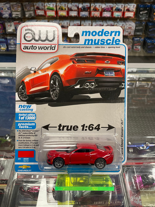 Auto World Modern Muscle 2018 Chevy Camaro ZL1 Red Hot