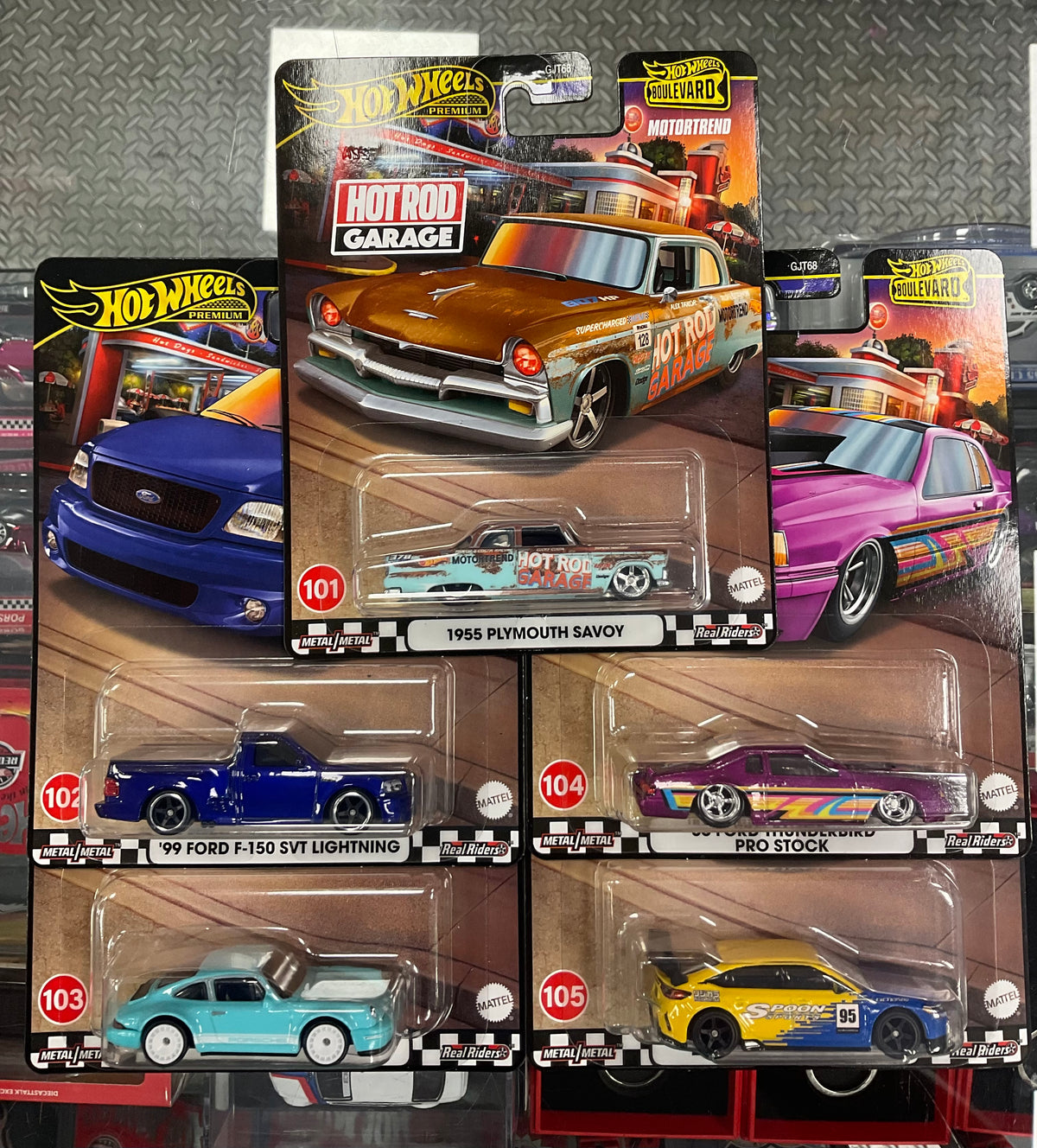 2024 Hot Wheels Boulevard Gold Premium 'A' Case 5-Car Set – Includes Nissan Skyline – GJT68-957A