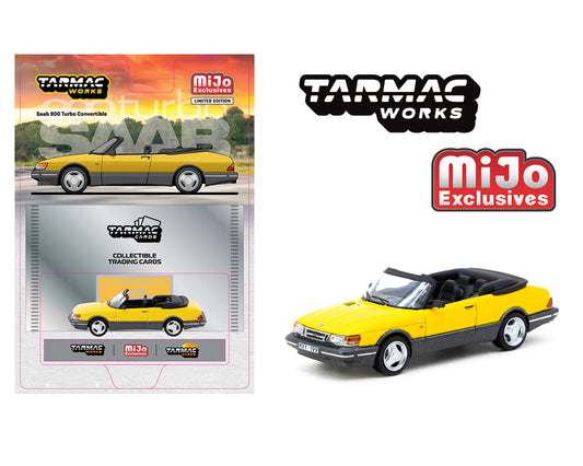 Tarmac Saab 900 Turbo Convertible with Trading Cards – Yellow