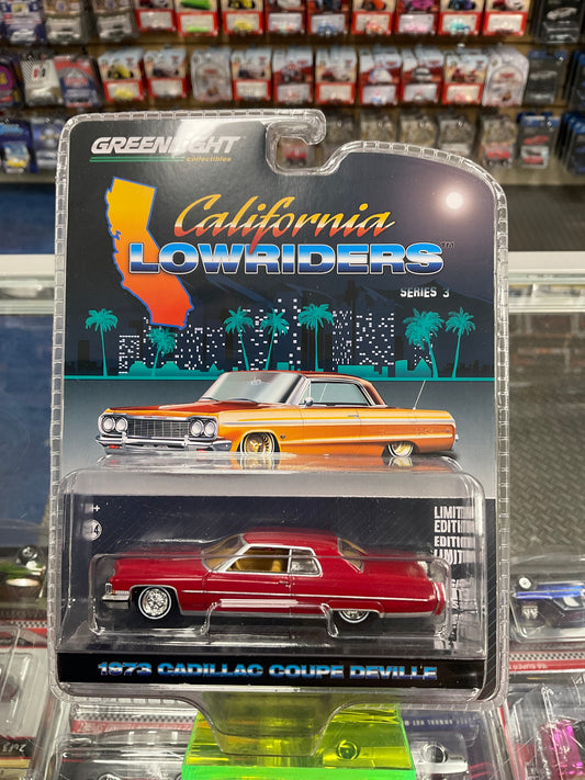 Greenlight California Lowriders 1973 Cadillac Coupe Deville Red