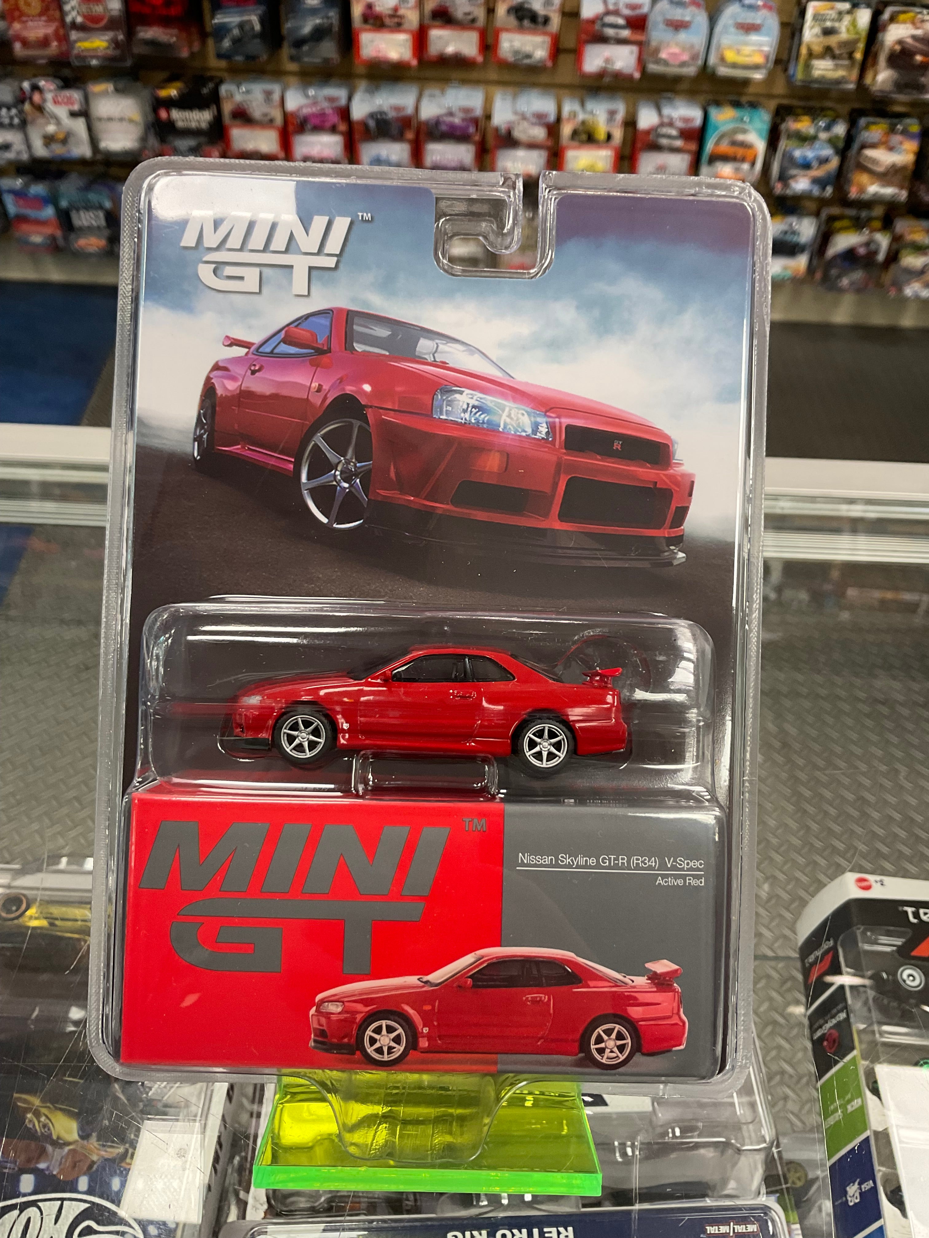 Mini Gt Skyline Gt R R34 Mini GT 796 Nissan Skyline GT-R (R34) V-Spec Active Red – Diecastz