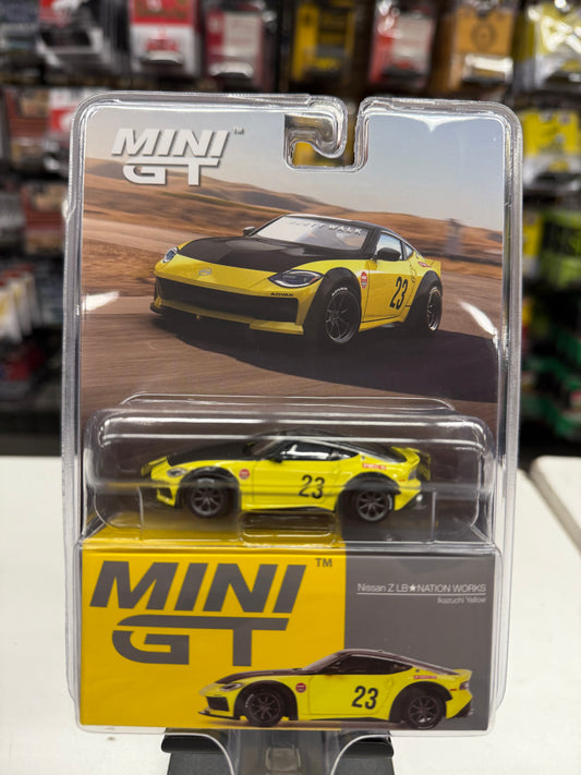 Mini GT 826 Nissan Z LB Nation Works Ikazuchi Yellow