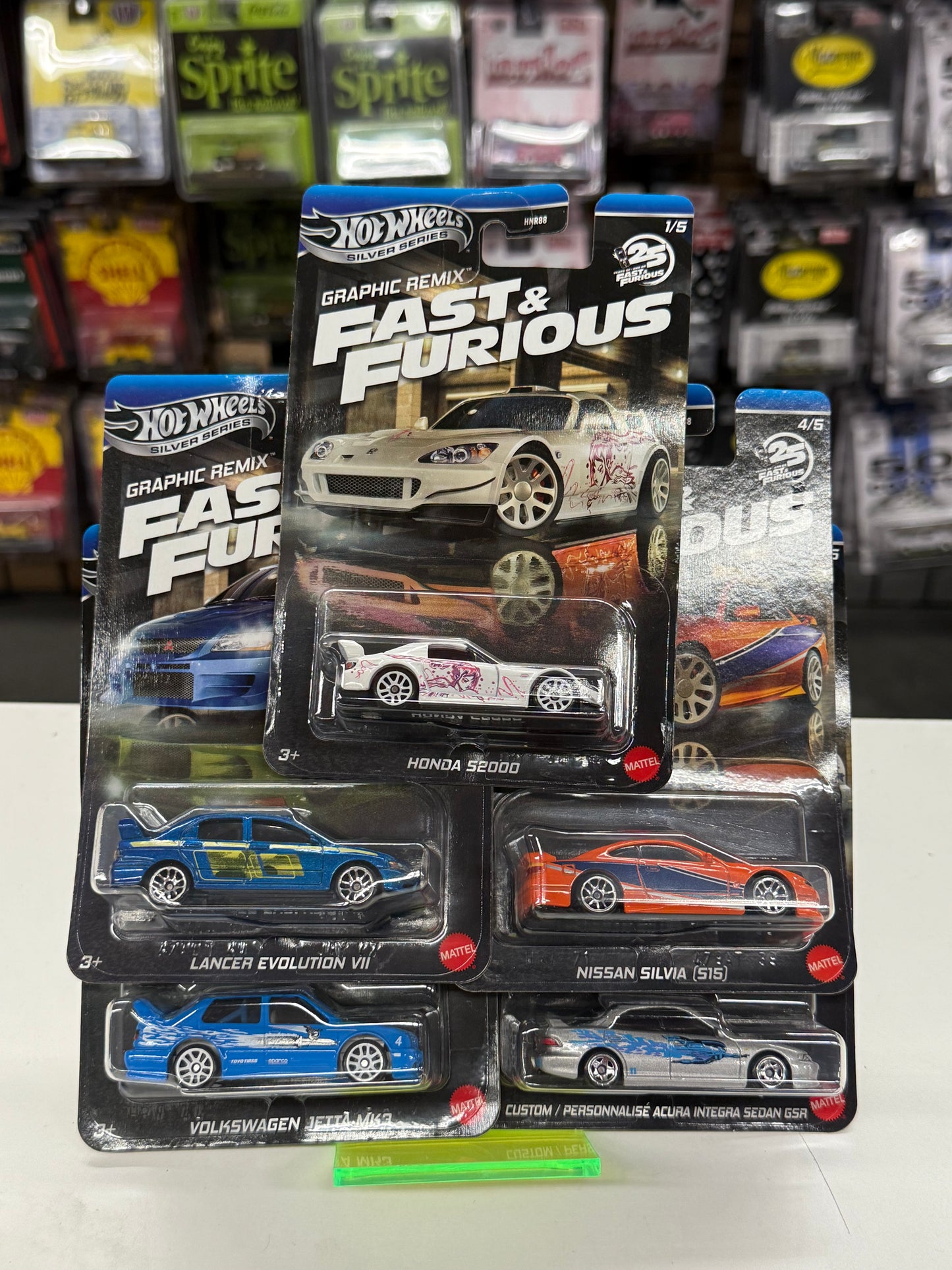 Hot Wheels Silver Series Fast & Furious Graphic Remix Set of 5