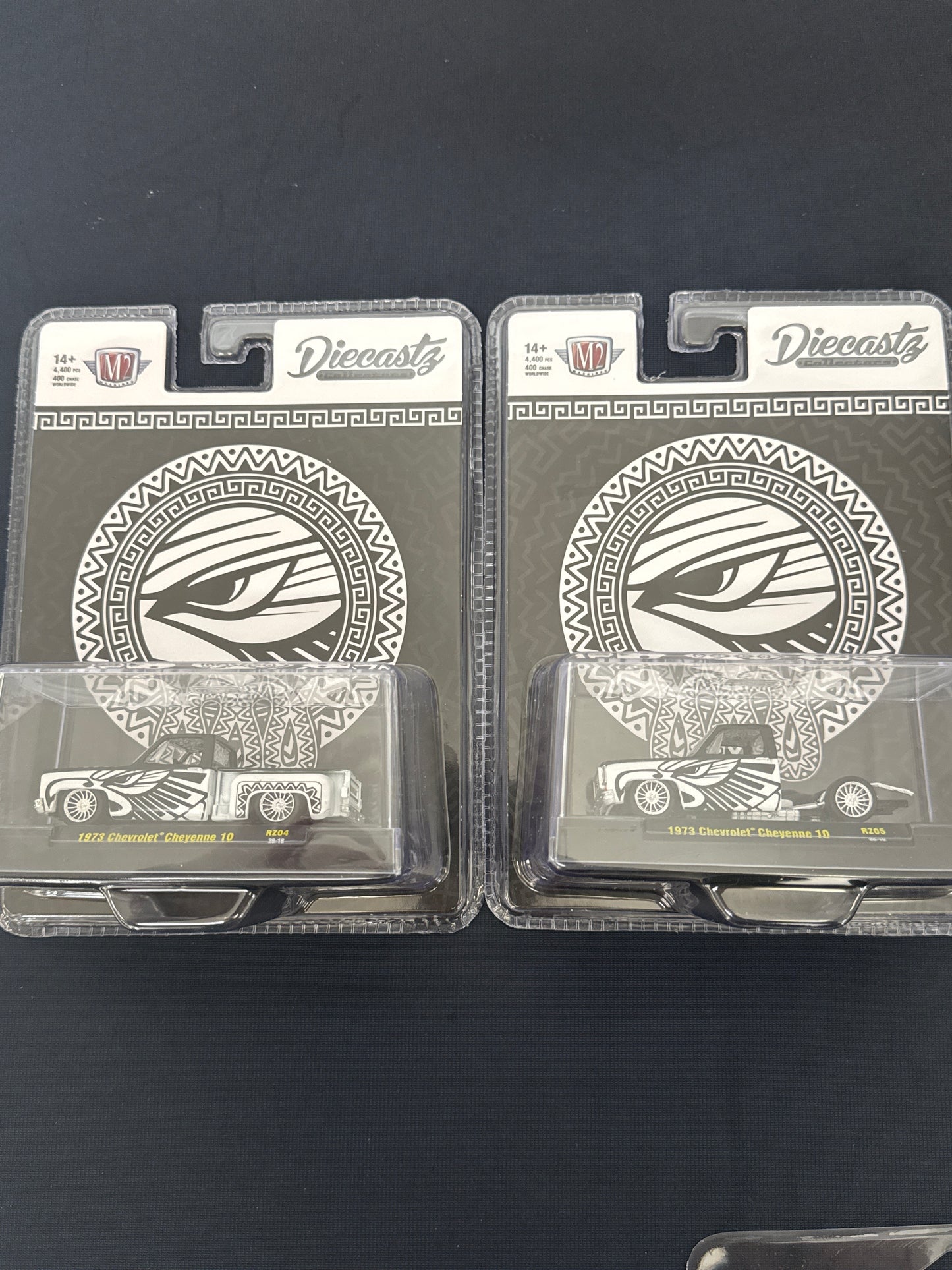 M2 & Diecastz exclusive 1973 Chevrolet Cheyenne 10 Bedless & Stepside set